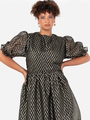 Lovedrobe Zig Zag Tie Back Black Midaxi Dress - Image 5 of 6