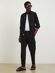 River Island Black Slim Fit Cargo Trousers - Image 1 of 4