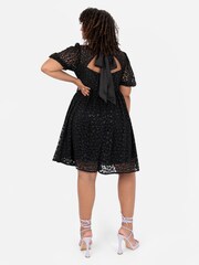 Lovedrobe Animal Print Lace Mini Black Dress - Image 3 of 9