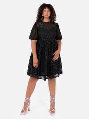 Lovedrobe Animal Print Lace Mini Black Dress - Image 4 of 9