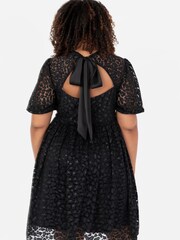 Lovedrobe Animal Print Lace Mini Black Dress - Image 9 of 9