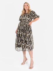 Lovedrobe Sequin Star Black Midi Dress - Image 1 of 8