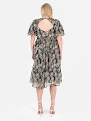 Lovedrobe Sequin Star Black Midi Dress - Image 3 of 8