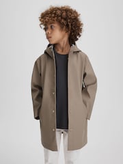 Reiss Stone Eero 9-13 yrs Water Repellent Hooded Coat - Image 1 of 5