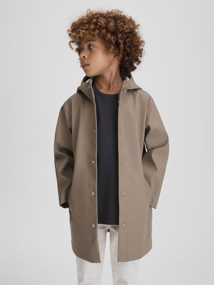 Reiss Stone Eero 9-13 yrs Water Repellent Hooded Coat - Image 1 of 5