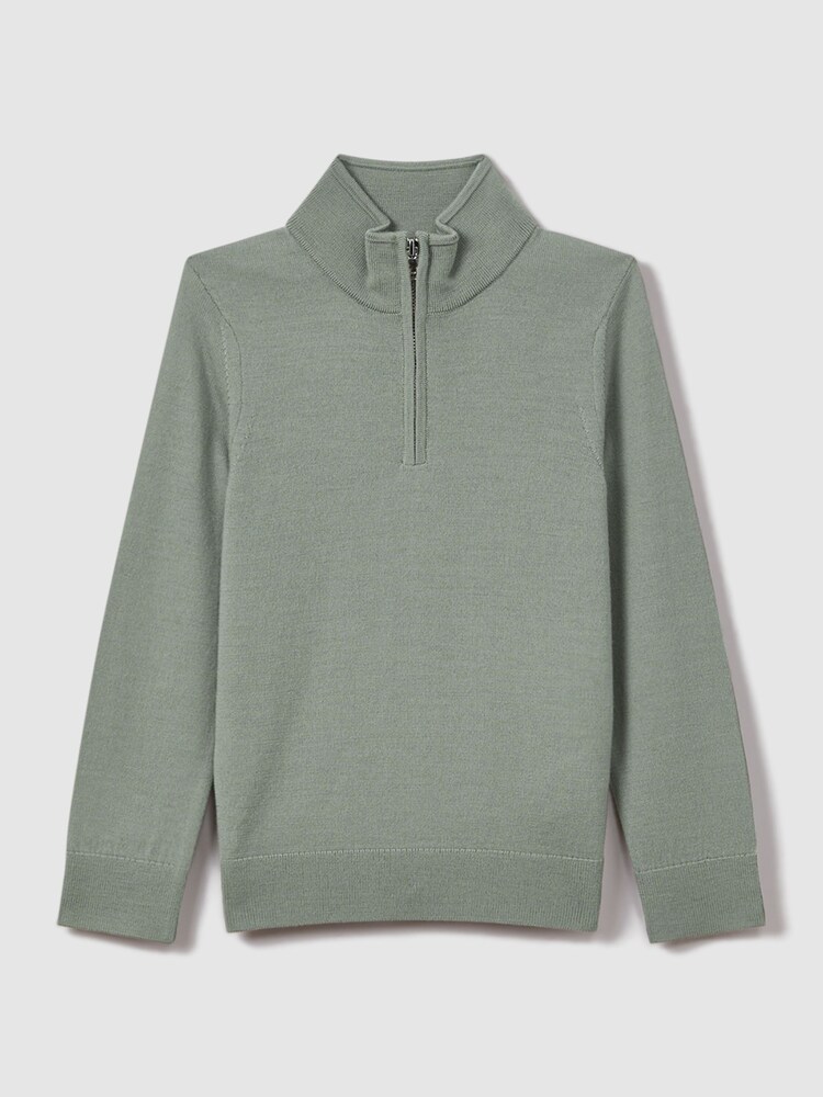 Reiss Pistachio Blackhall 13-14 yrs Wool Half-Zip Funnel Neck Jumper - Image 1 of 6 Reiss Pistachio Blackhall 13-14 yrs Wool Half-Zip Funnel Neck Jumper - Image 1 of 6
