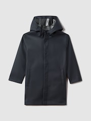 Reiss Navy Eero 3-9 yrs Water Repellent Hooded Coat - Image 2 of 5