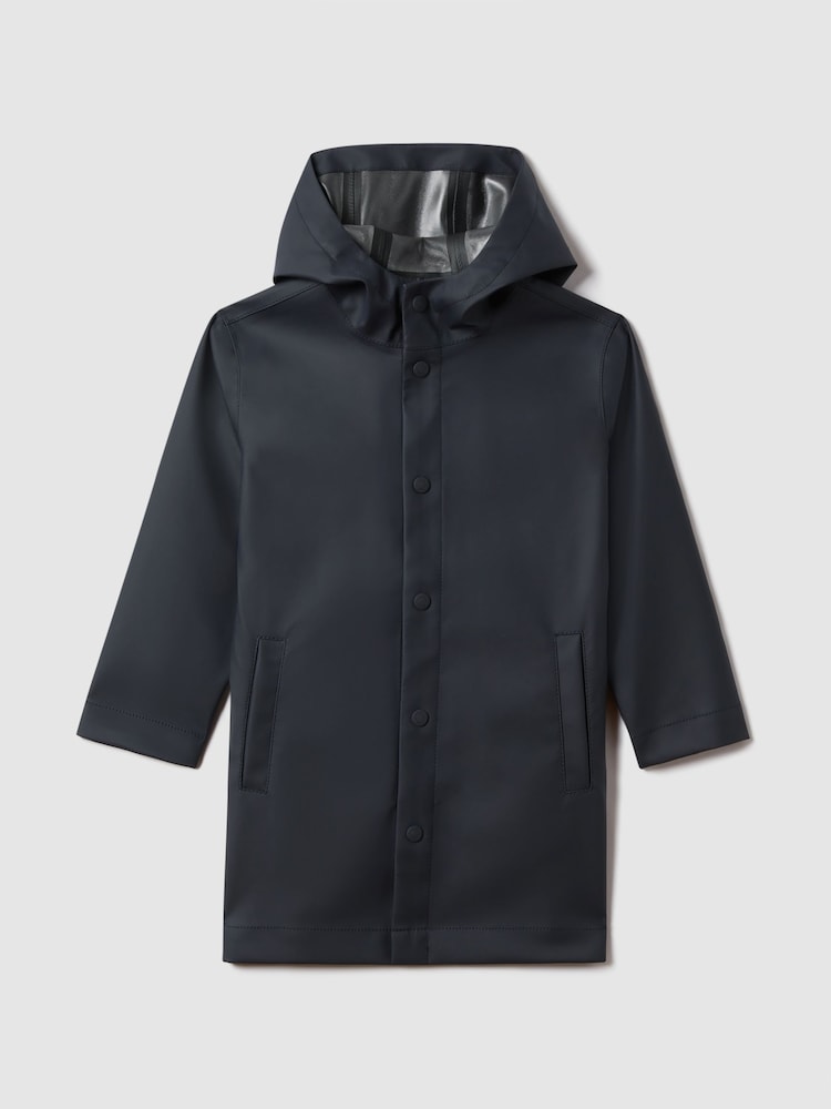 Reiss Navy Eero 3-9 yrs Water Repellent Hooded Coat - Image 2 of 5