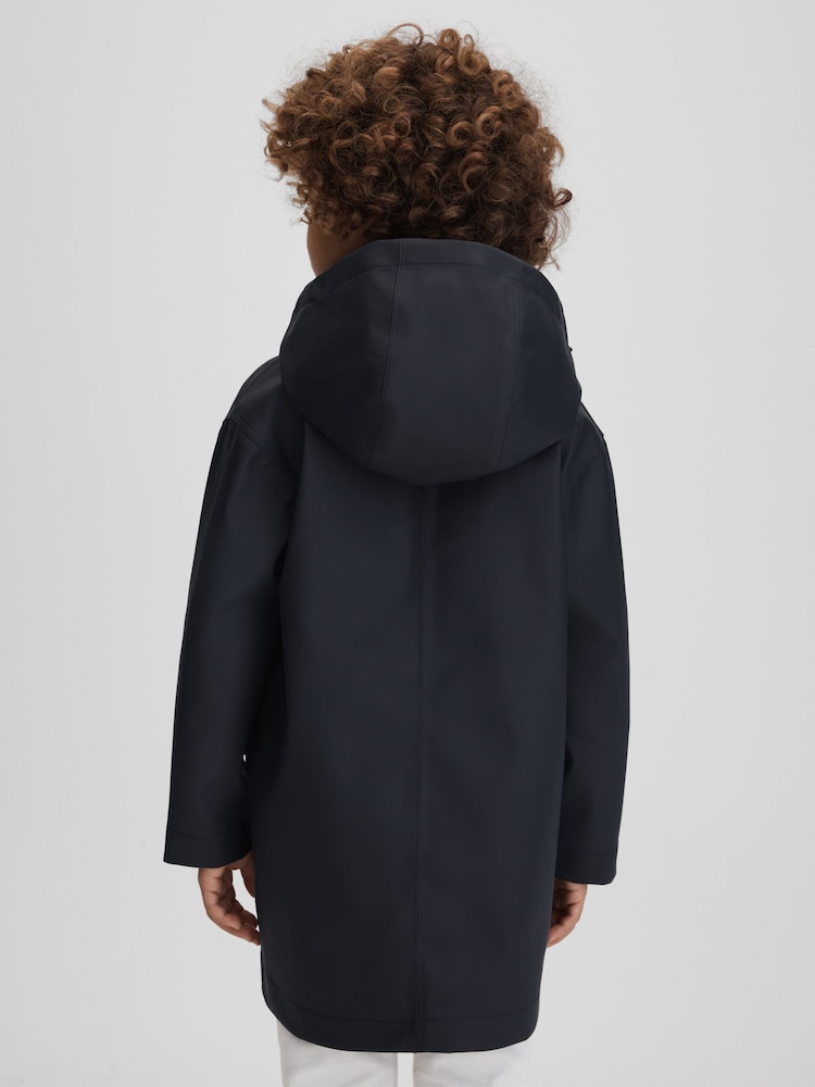 Reiss Navy Eero 3-9 yrs Water Repellent Hooded Coat - Image 5 of 5