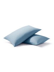 Night Lark Set of 2 Dusk Blue Plain Dye Pillowcases - Image 1 of 1