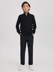 Reiss Navy Blackhall 13-14 yrs Wool Quarter Zip Jumper - Image 2 of 4