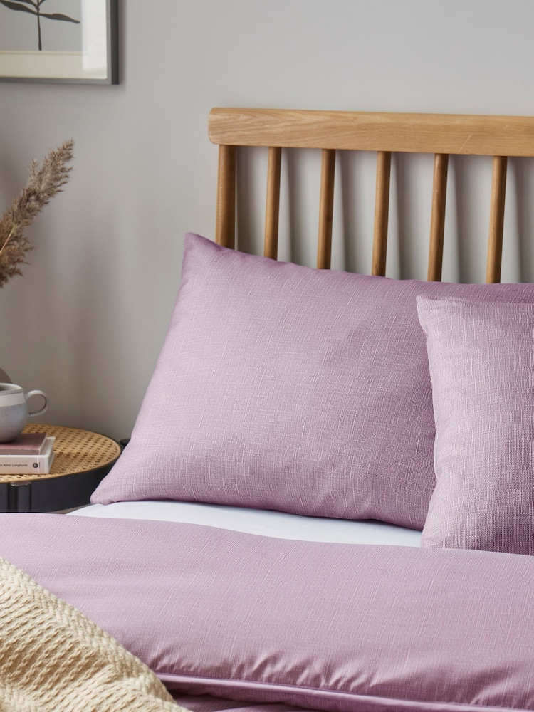 Night Lark Lilac Bloom Set of 2 Linen Plain Dye Pillowcases - Image 1 of 2 Night Lark Lilac Bloom Set of 2 Linen Plain Dye Pillowcases - Image 1 of 2