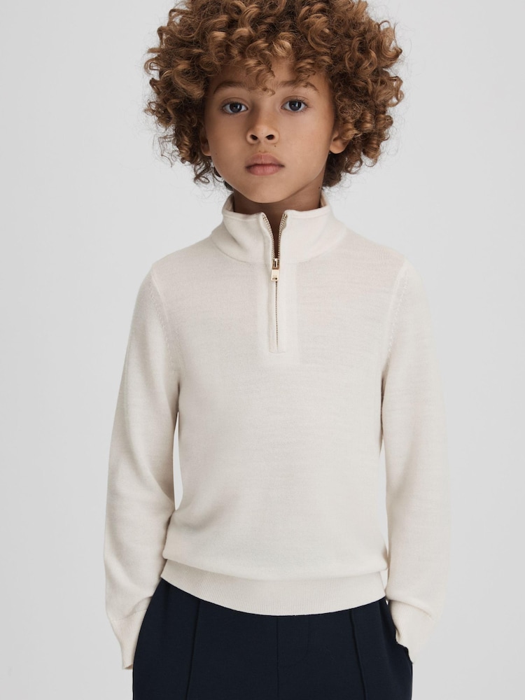 Reiss Snow Blackhall 13-14 yrs Wool Quarter Zip Jumper - Image 2 of 6