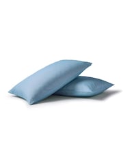 Night Lark Twilight Blue Set of 2 Linen Plain Dye Pillowcases - Image 1 of 2