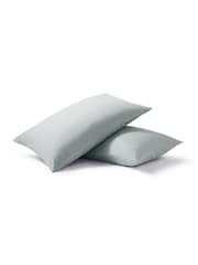 Night Lark Set of 2 Nordic Mist Plain Dye Pillowcases - Image 2 of 2