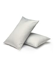 Night Lark Set of 2 Cloud Grey Plain Dye Pillowcases - Image 1 of 2