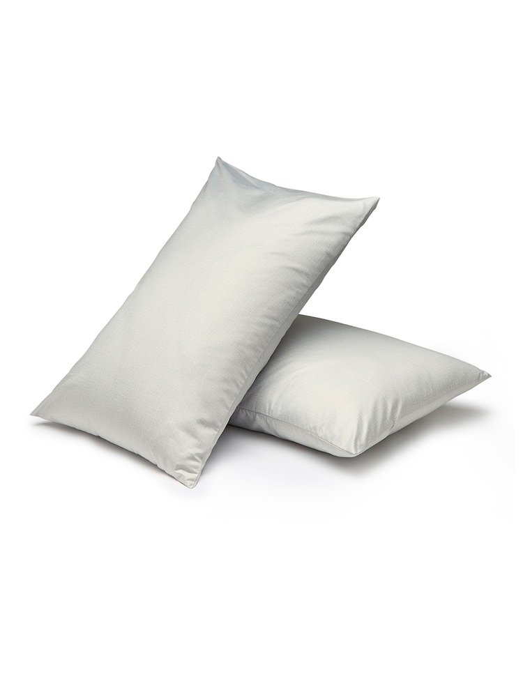 Night Lark Set of 2 Cloud Grey Plain Dye Pillowcases - Image 1 of 2
