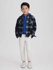 Reiss Lapis Blue Blackhall 13-14 yrs Wool Half-Zip Funnel Neck Jumper - Image 6 of 6