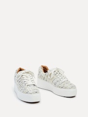 Linzi White Quest Tweed Lace Flatform Trainers - Image 4 of 6