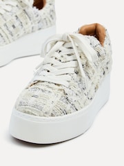 Linzi White Quest Tweed Lace Flatform Trainers - Image 5 of 6