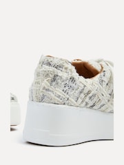 Linzi White Quest Tweed Lace Flatform Trainers - Image 6 of 6