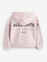 smALLSAINTS Light Pink Girls Amphia Underground 100% Cotton Zip Hoodie - Image 5 of 9