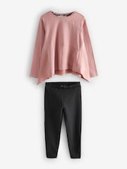 smALLSAINTS Pink/Black Zala T-Shirt and Legging Set - Image 5 of 8