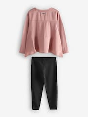 smALLSAINTS Pink/Black Zala T-Shirt and Legging Set - Image 6 of 8