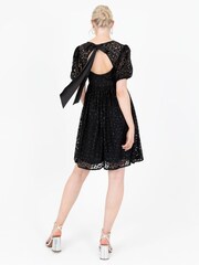 Lovedrobe Animal Print Lace Mini Black Dress - Image 3 of 6