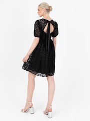 Lovedrobe Animal Print Lace Mini Black Dress - Image 4 of 6