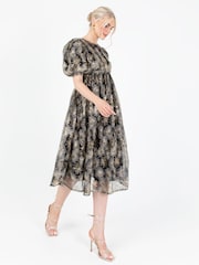 Lovedrobe Sequin Star Black Midi Dress - Image 4 of 7