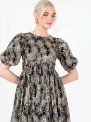 Lovedrobe Sequin Star Black Midi Dress - Image 6 of 7