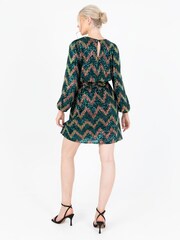 Zig Zag Long Sleeve Mini Dress - Image 3 of 5
