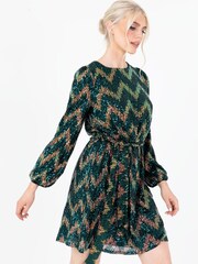 Zig Zag Long Sleeve Mini Dress - Image 4 of 5
