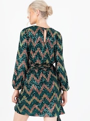 Zig Zag Long Sleeve Mini Dress - Image 5 of 5