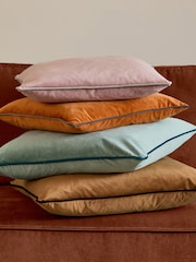 Furn Blue Meridian Velvet 55cm X 55cm Cushion - Image 2 of 6