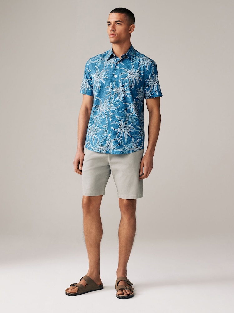 Blue Bamboo Printed Short Sleeve Shirt - Image 2 of 8