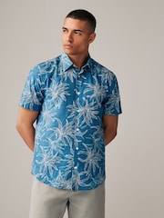 Blue Bamboo Printed Short Sleeve Shirt - Image 3 of 8