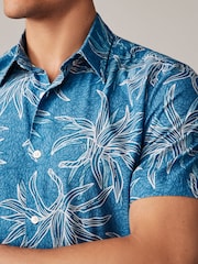 Blue Bamboo Printed Short Sleeve Shirt - Image 5 of 8