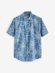 Blue Bamboo Printed Short Sleeve Shirt - Image 6 of 8