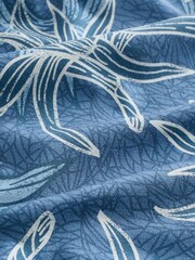 Blue Bamboo Printed Short Sleeve Shirt - Image 8 of 8