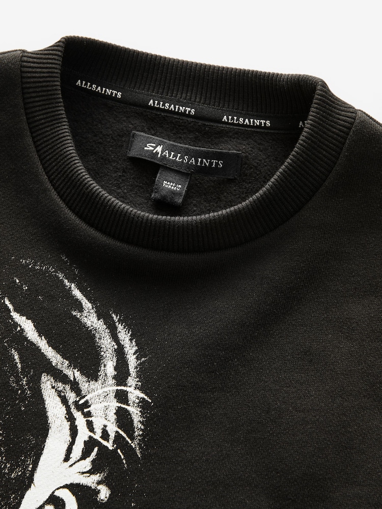 smALLSAINTS Black/Turin Tiger Girls Cygni Oversized 100% Cotton Graphic Sweatshirt - Image 8 of 8