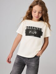 smALLSAINTS White/Axyl Tiger Girls Grace Graphic Crew 100% Cotton T-Shirt - Image 2 of 7