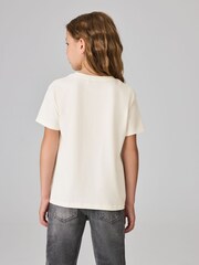 smALLSAINTS White/Axyl Tiger Girls Grace Graphic Crew 100% Cotton T-Shirt - Image 3 of 7