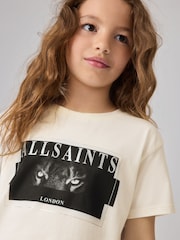 smALLSAINTS White/Axyl Tiger Girls Grace Graphic Crew 100% Cotton T-Shirt - Image 4 of 7