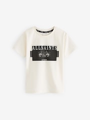 smALLSAINTS White/Axyl Tiger Girls Grace Graphic Crew 100% Cotton T-Shirt - Image 5 of 7