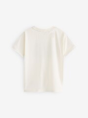 smALLSAINTS White/Axyl Tiger Girls Grace Graphic Crew 100% Cotton T-Shirt - Image 6 of 7