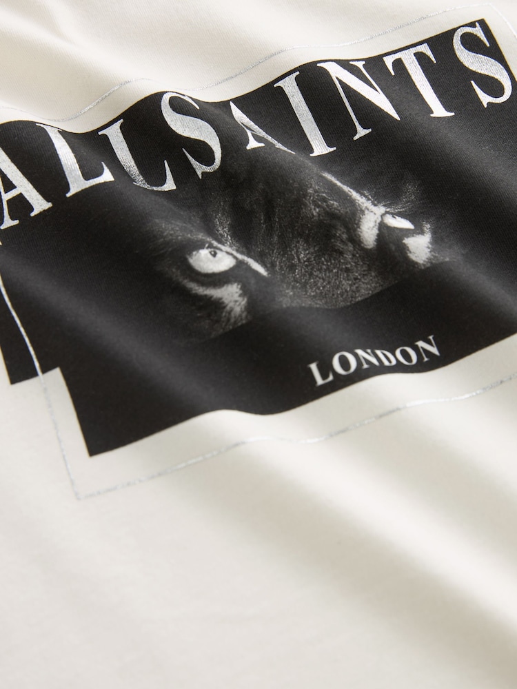 smALLSAINTS White/Axyl Tiger Girls Grace Graphic Crew 100% Cotton T-Shirt - Image 7 of 7