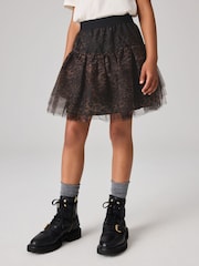 smALLSAINTS Leopard Tulle Tiered Girls Skirt - Image 1 of 8