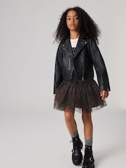 smALLSAINTS Leopard Tulle Tiered Girls Skirt - Image 2 of 8